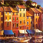 Michael O'Toole Portofino Waterfront painting